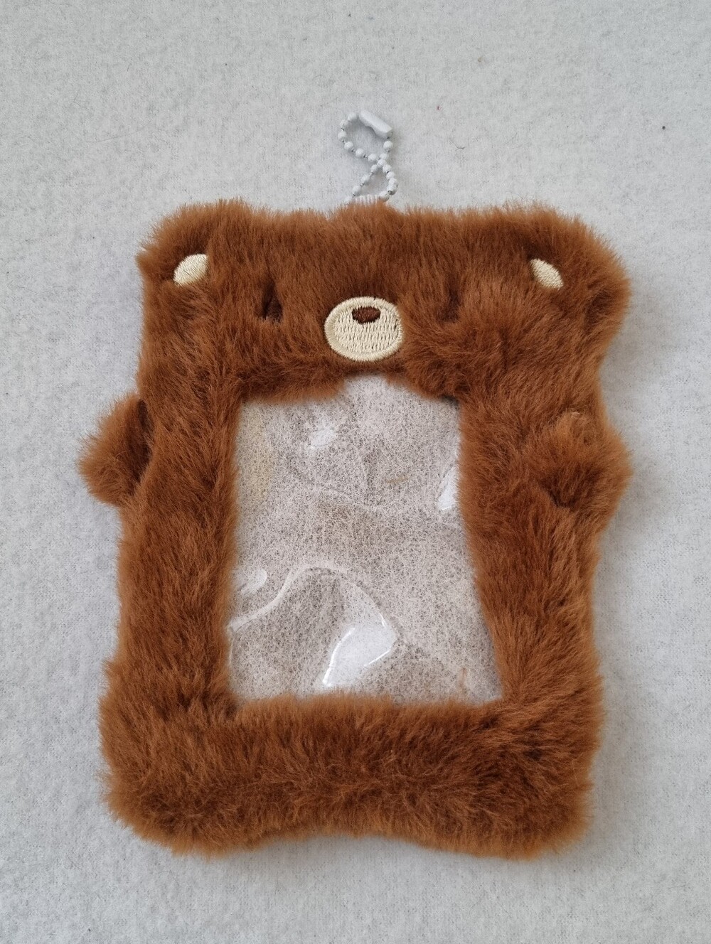 Brown Bear Kpop Fluffy Plushy Photocard Holder ID card holder